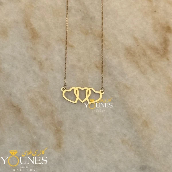 گردنبند سه قلب تو خالی طلا